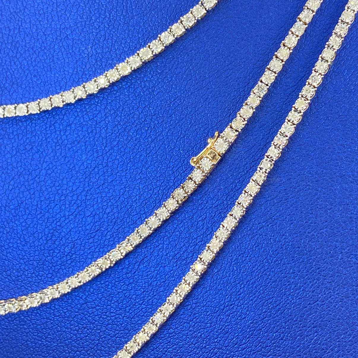 10K Gold Diamond Tennis Chain 16-20"