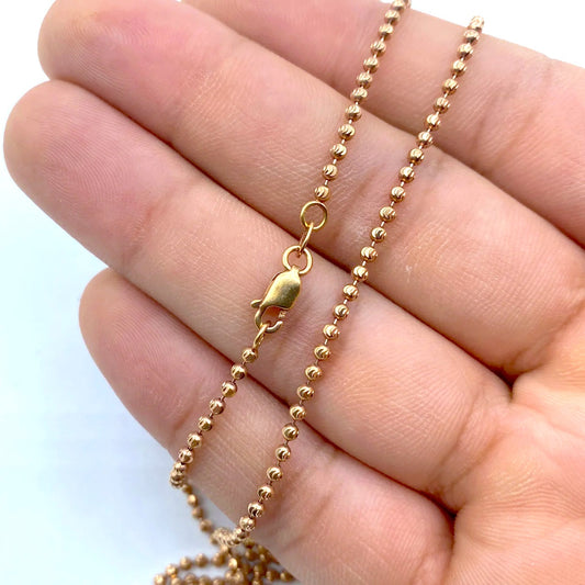 14K Rose Gold Moon Cut Chain 2.2mm