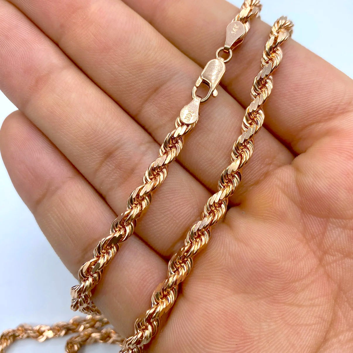 14K Rose Gold Rope Chain 5.2mm