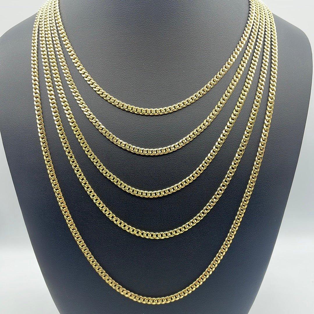 14K Yellow Gold Miami Cuban Link Chain 4mm