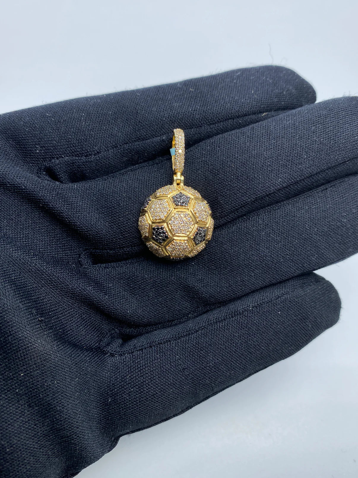 14K Gold Diamond Soccer Ball Pendant