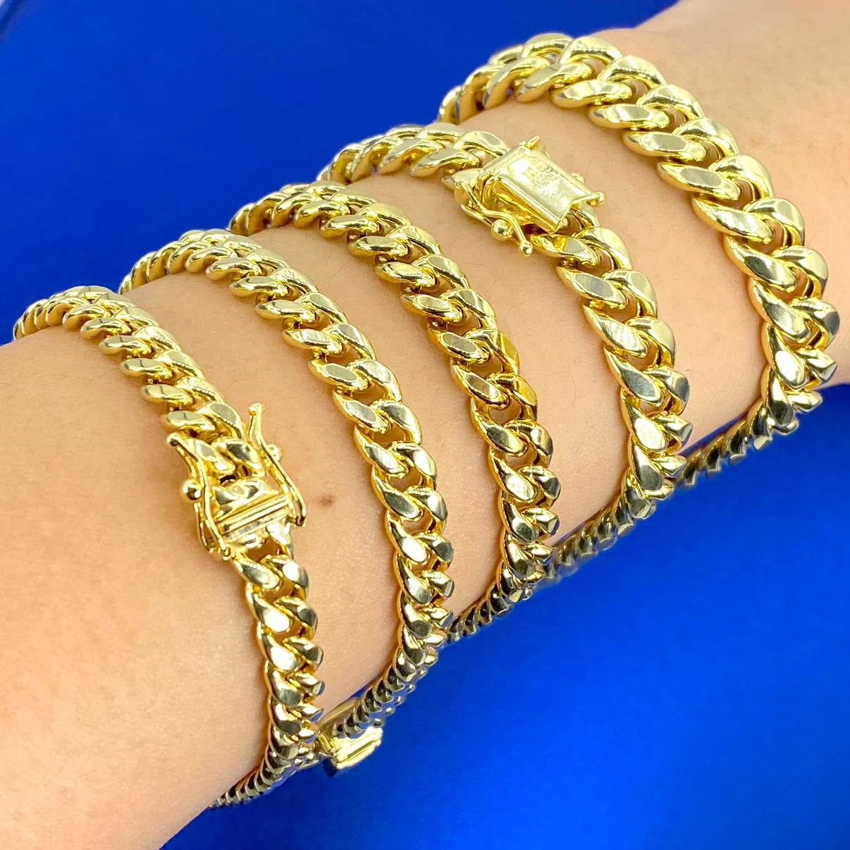 10K Yellow Gold Cuban Link Bracelet 6mm-9.2mm