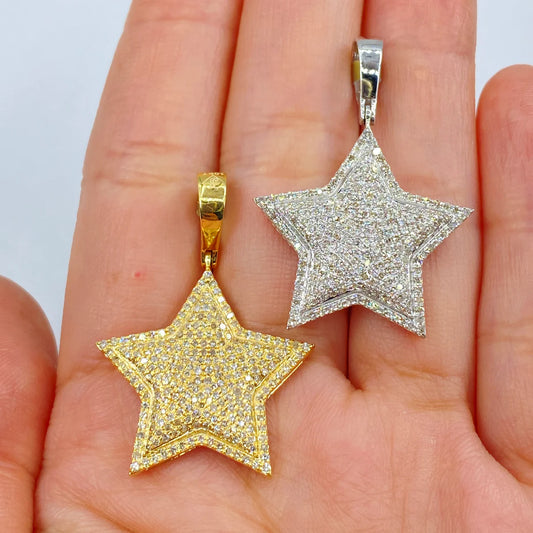 10k Gold Diamond Star Pendant