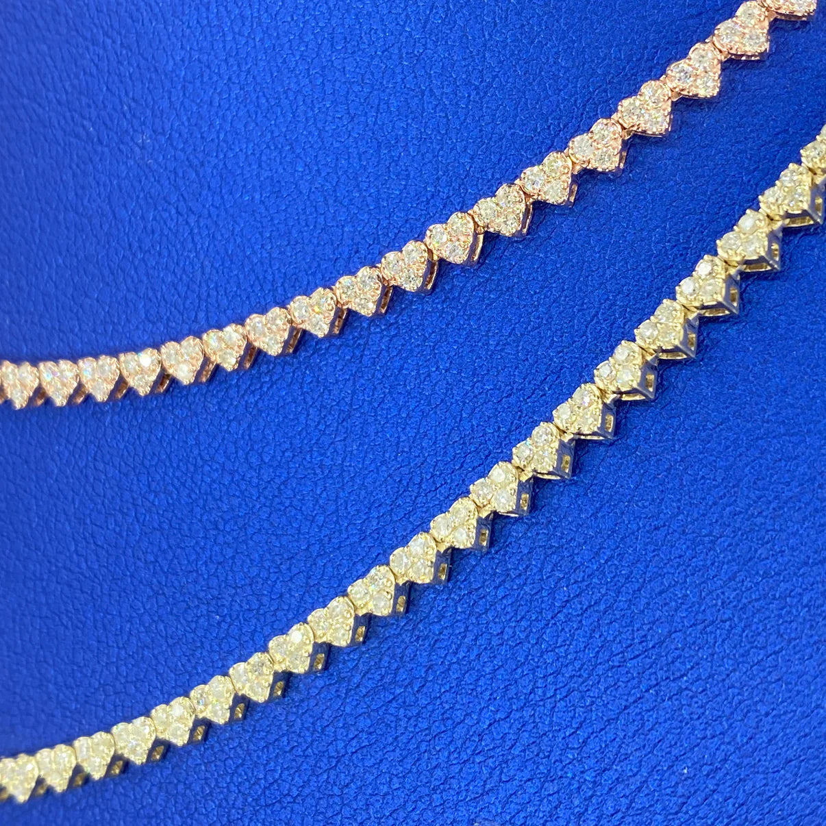 10K Gold Diamond Heart Tennis Chain 2.9mm