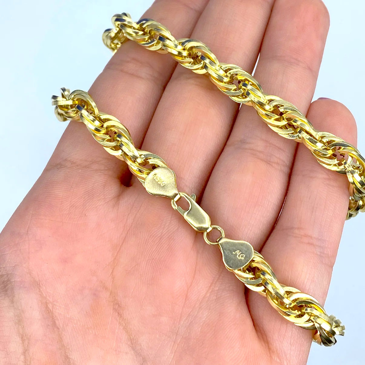 10K Yellow Gold Rope Chain 7mm