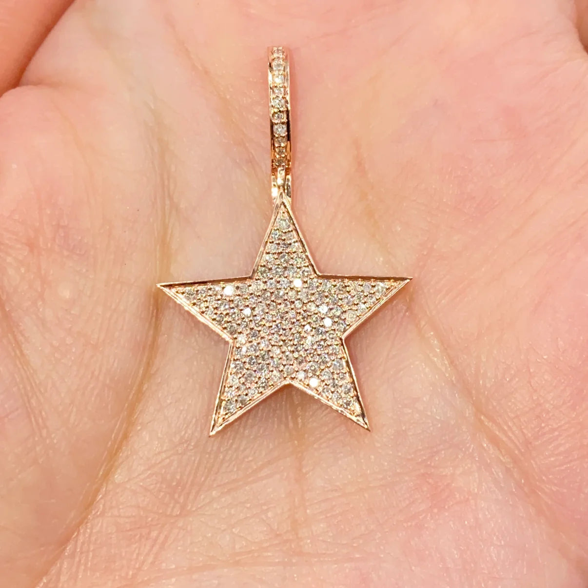 14k Gold Diamond Star Pendant