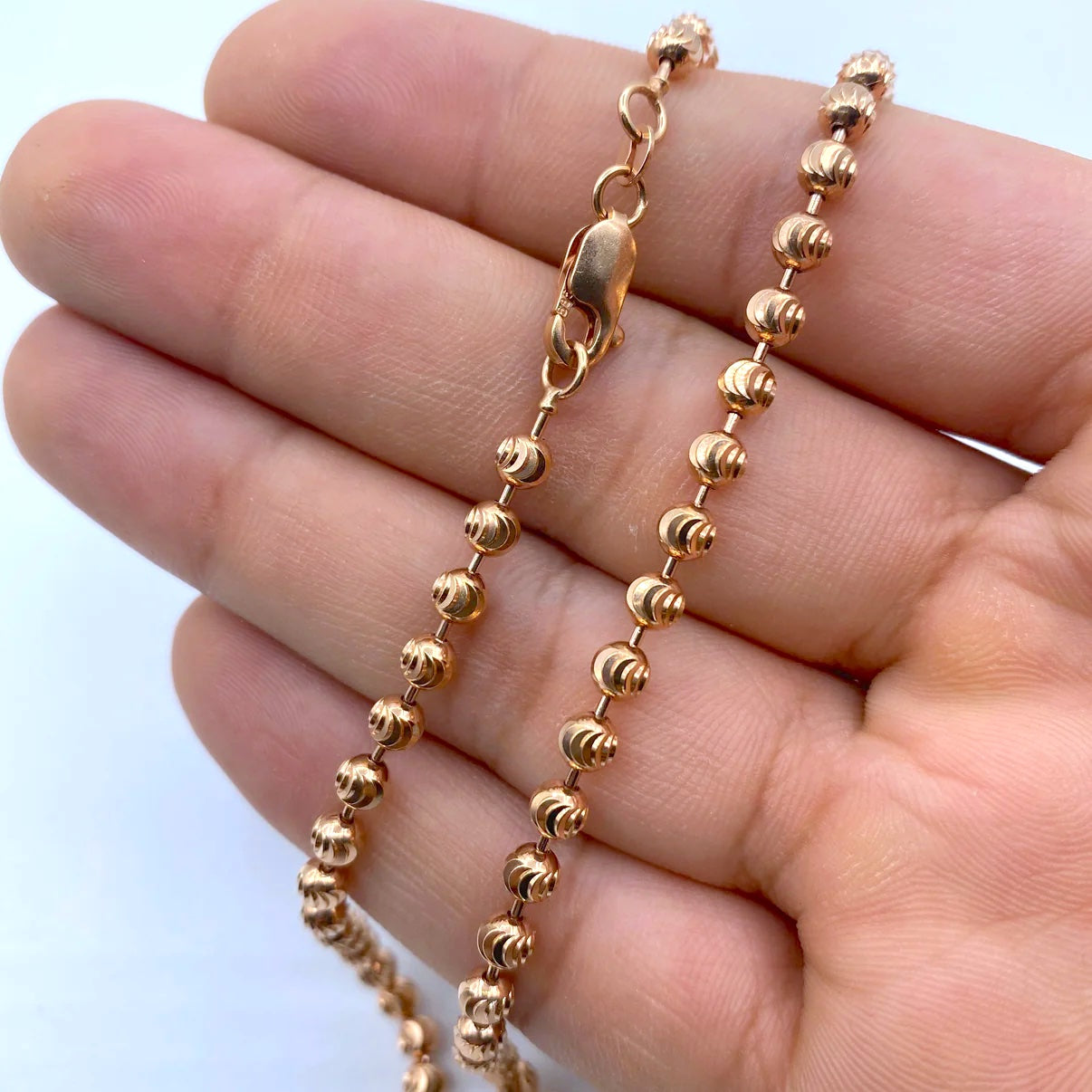 14K Rose Gold Moon Cut Chain 4.2mm