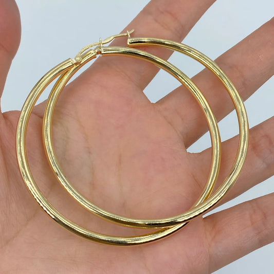 14K Yellow Gold Hoop Earring 3.5mm