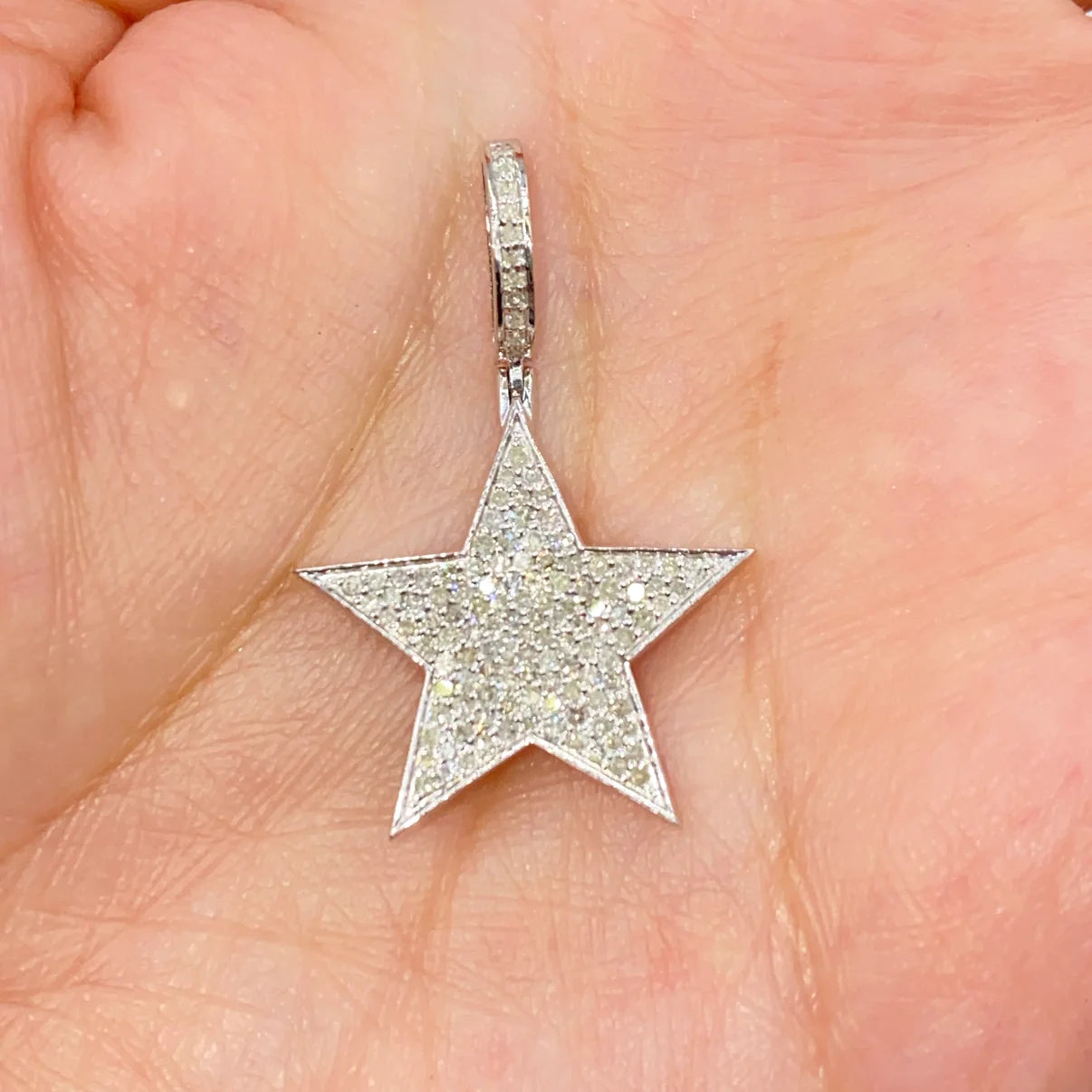 14k Gold Diamond Star Pendant