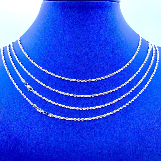 14K White Gold Rope Chain 2.2mm