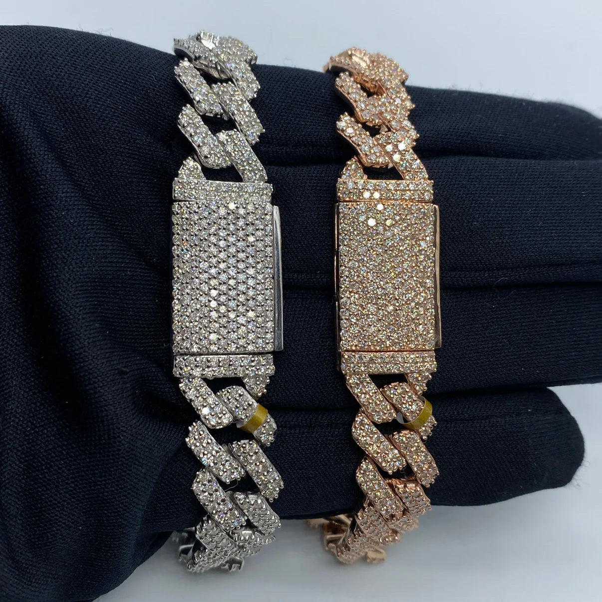 10K Gold Diamond Cuban Bracelet 13.5mm