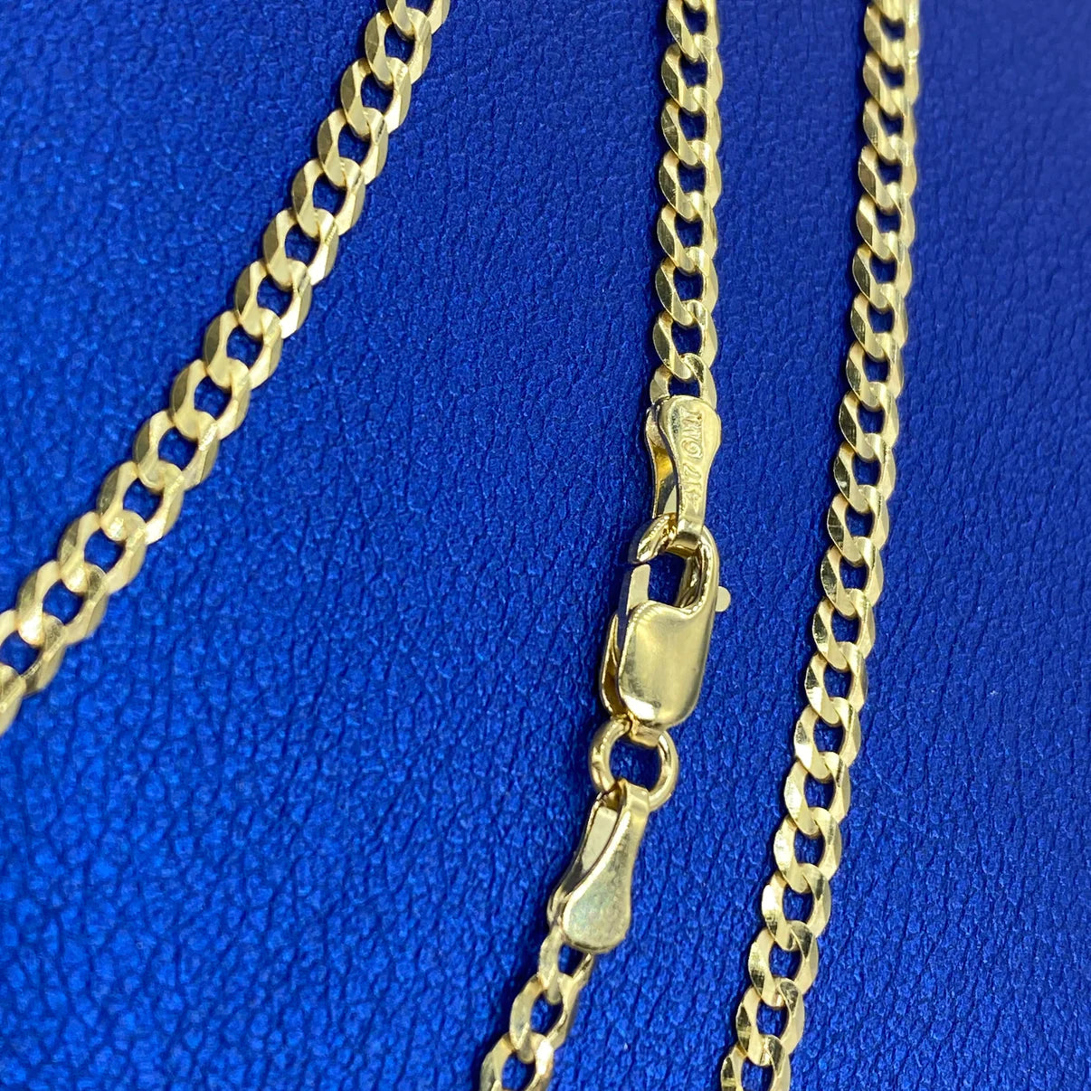 10K Yellow Gold Flat Miami Cuban Link Chain 3mm