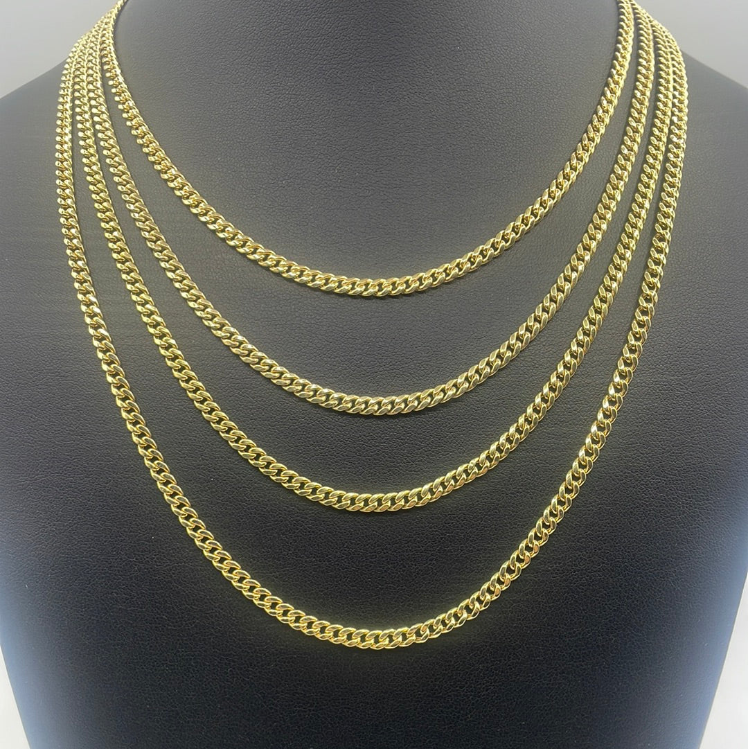 10K Yellow Gold Miami Cuban Link Chain 4mm