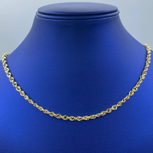 14K Yellow Gold Rope Chain 4mm