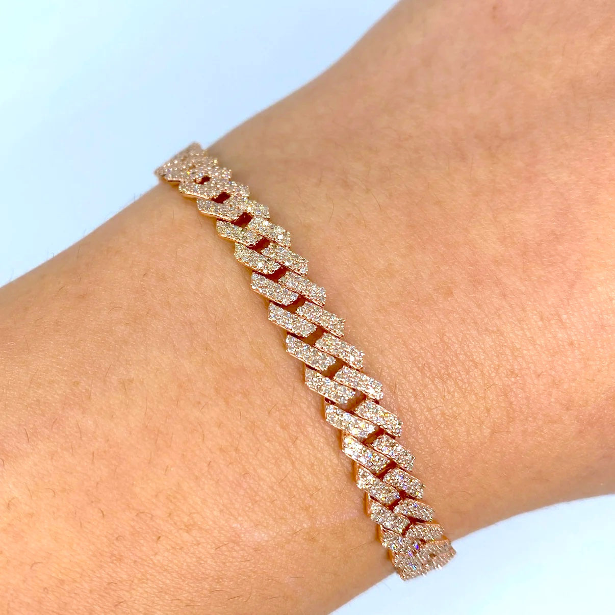 10K Gold Diamond Cuban Bracelet 6.5mm