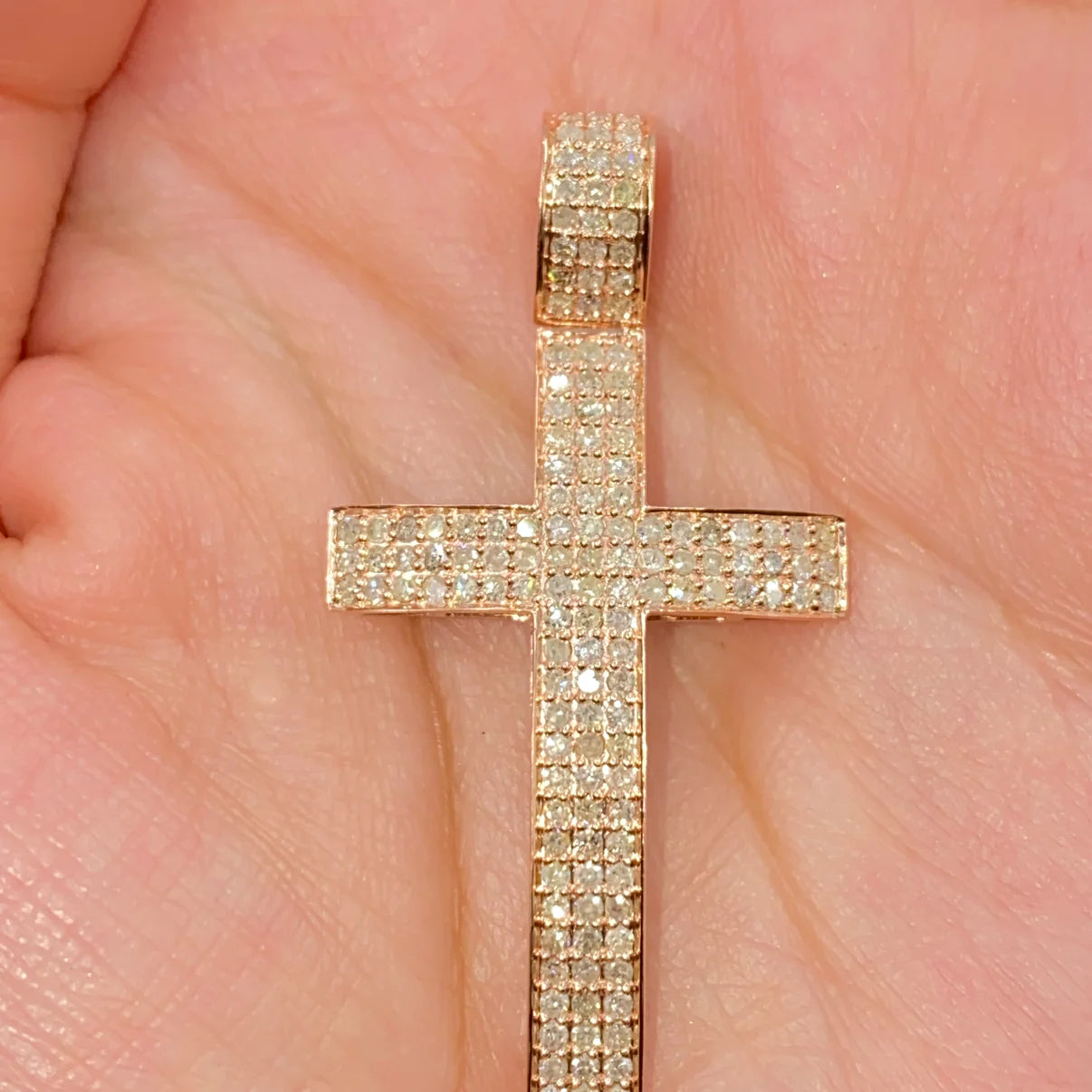 10K Gold Diamond Cross Pendant