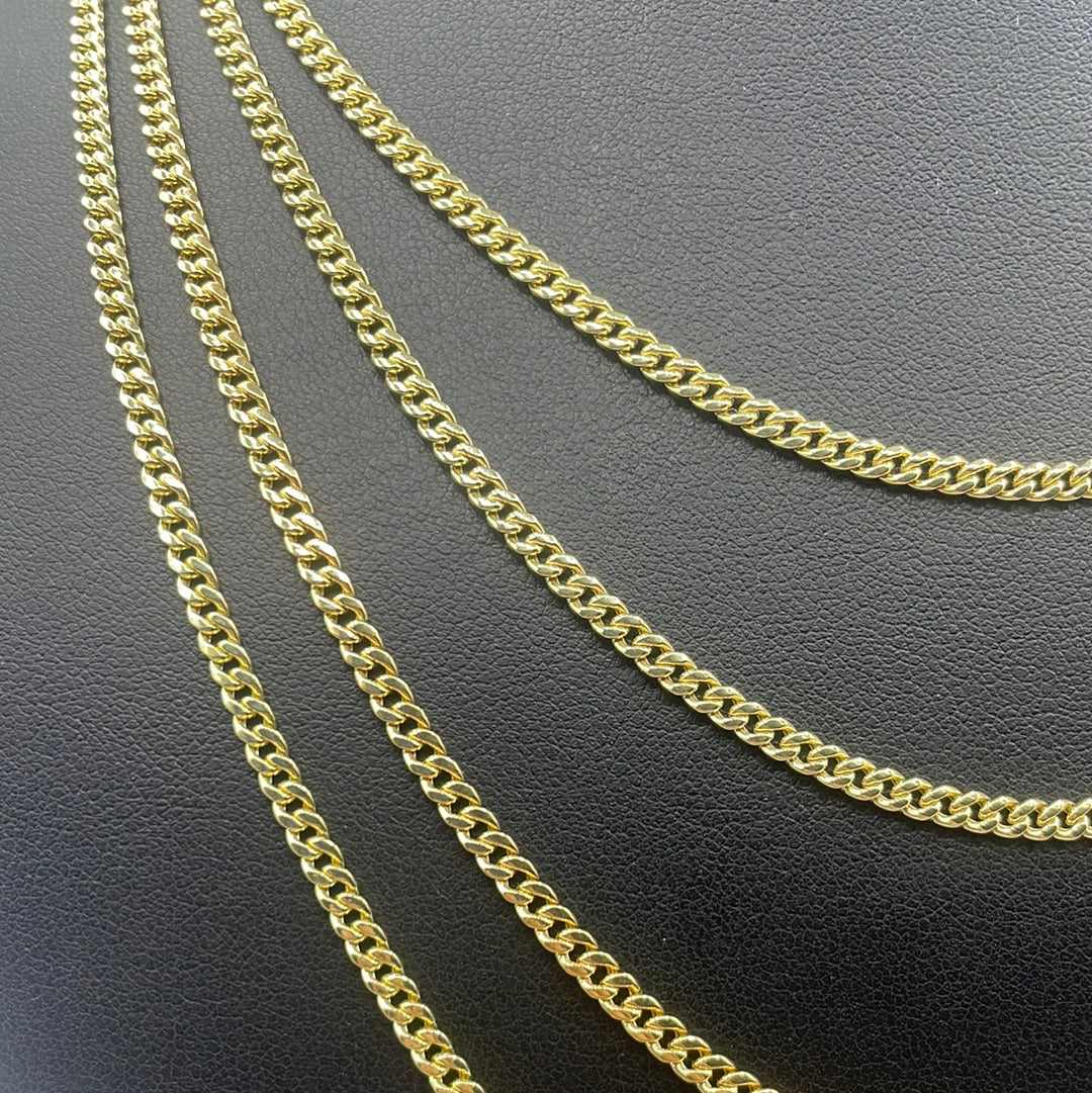 10K Yellow Gold Miami Cuban Link Chain 3mm