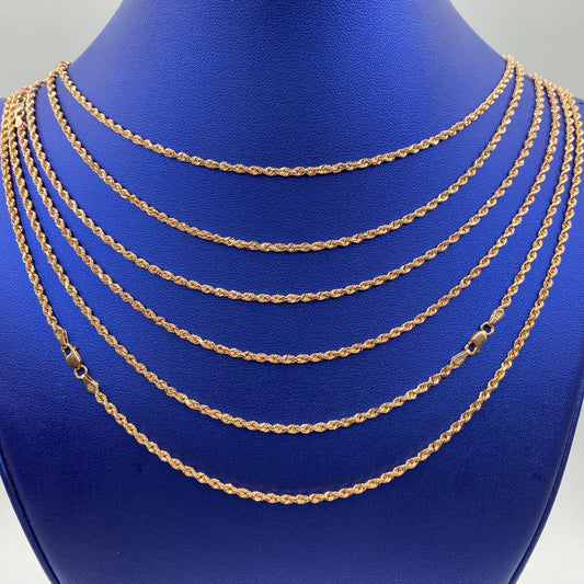 14K Rose Gold Rope Chain 2.7mm