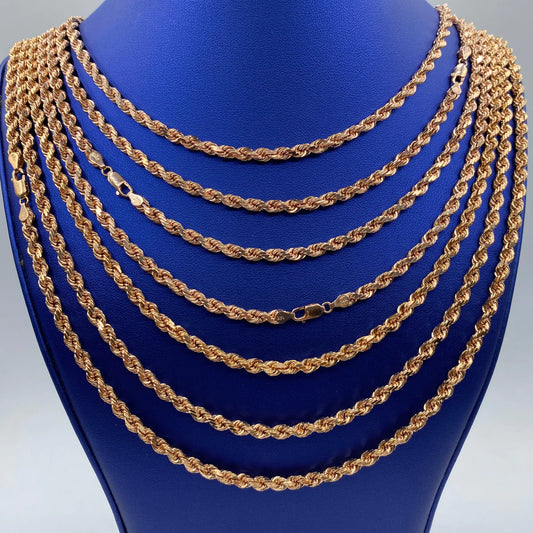 14K Rose Gold Rope Chain 5.2mm