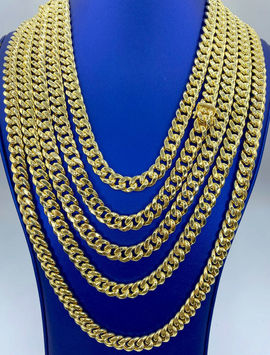 10K Yellow Gold Miami Cuban Link Chain 10mm