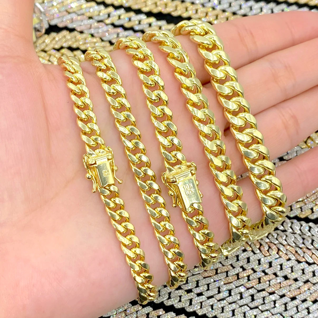 10K Yellow Gold Cuban Link Bracelet 6mm-9.2mm