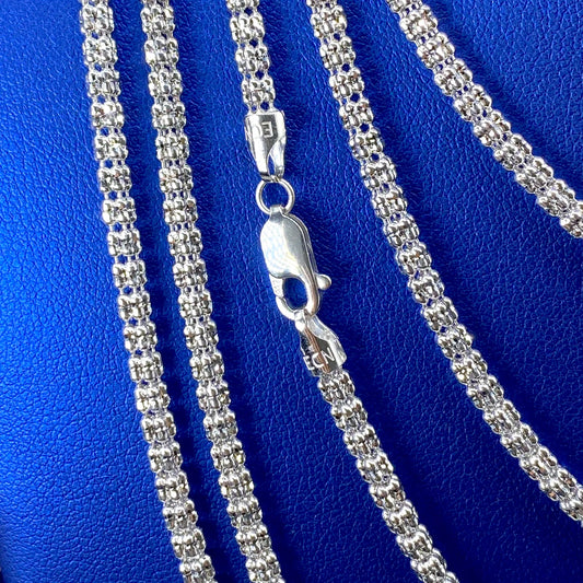 10K white Gold Ice Chain 4mm