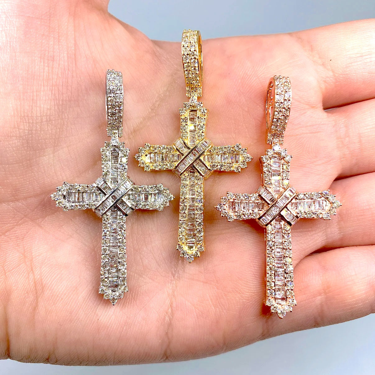 14K Gold Diamond Cross Pendant