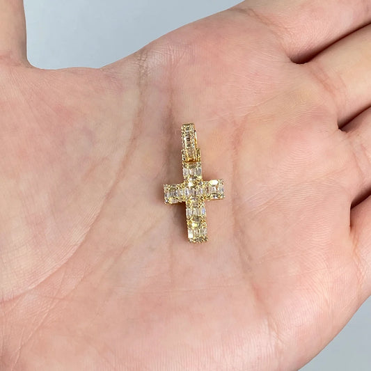 14K Gold Diamond Cross Pendant