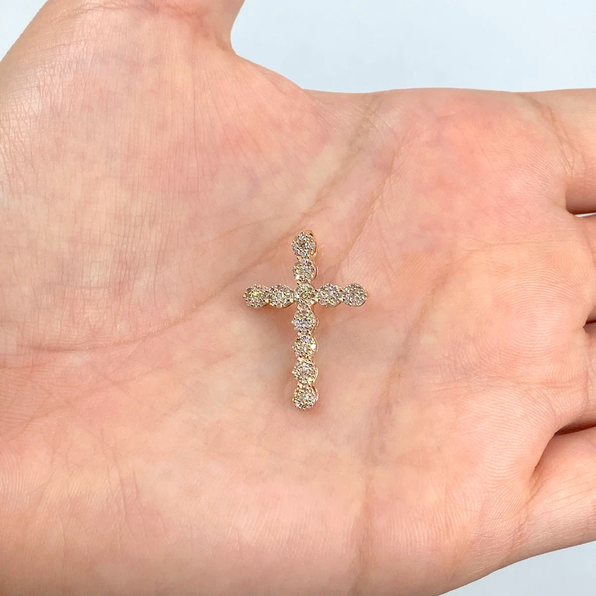 14K Gold Diamond Cross Pendant