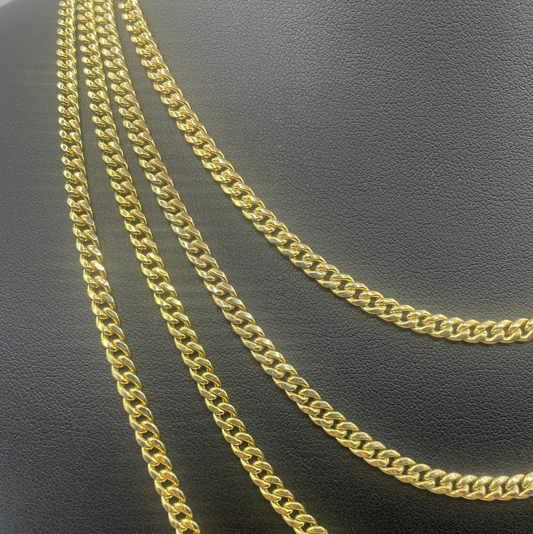 10K Yellow Gold Miami Cuban Link Chain 4mm