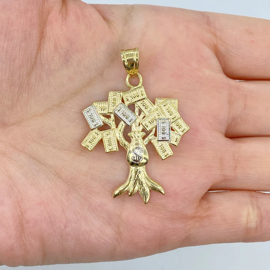 10K Gold Money Tree Pendant