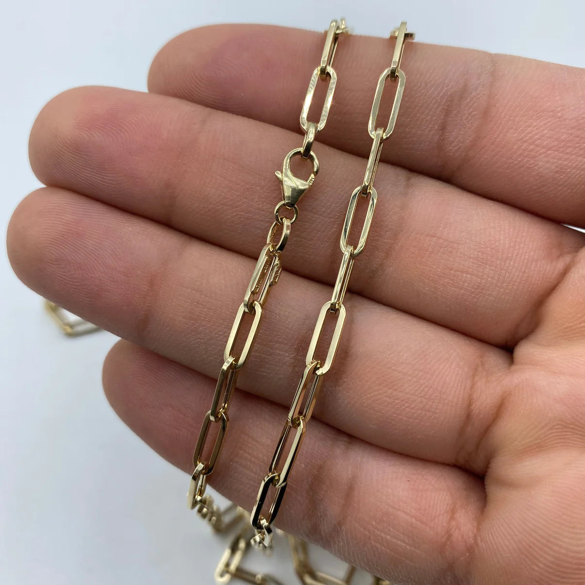 14K Yellow Gold Paper Clip Chain 3.8mm