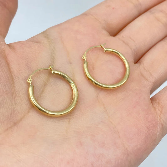 14K Yellow Gold Hoop Earrings Dia 20.7mm