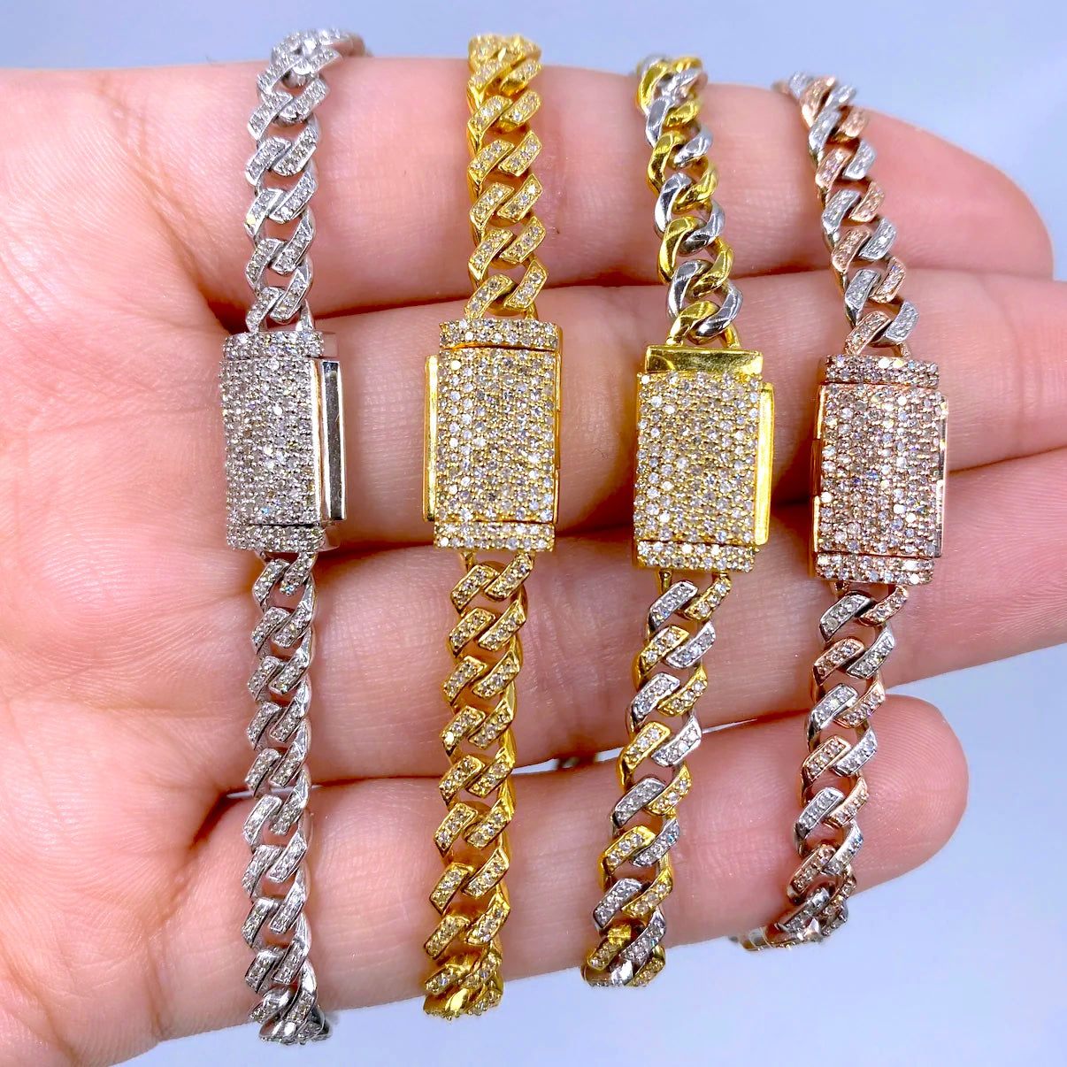 10K Gold Diamond Cuban Bracelet 5.5mm