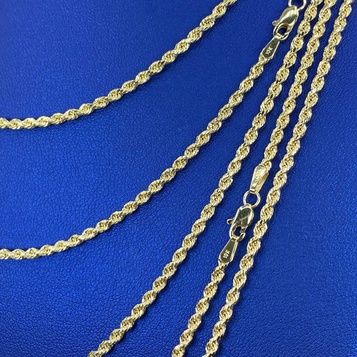 10K Yellow Gold Rope Chain 2mm