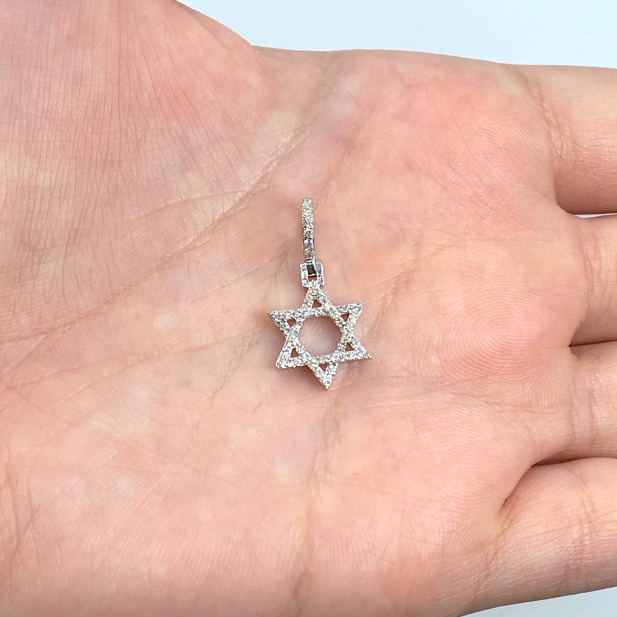 14k Gold Diamond Star Of David Pendant