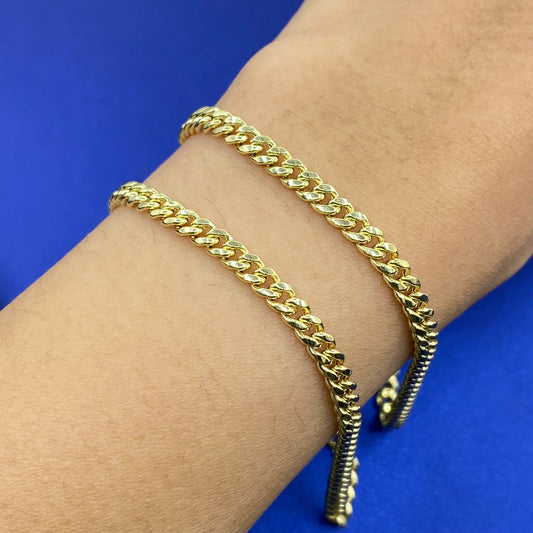 10K Yellow Gold Cuban Link Bracelet 4mm