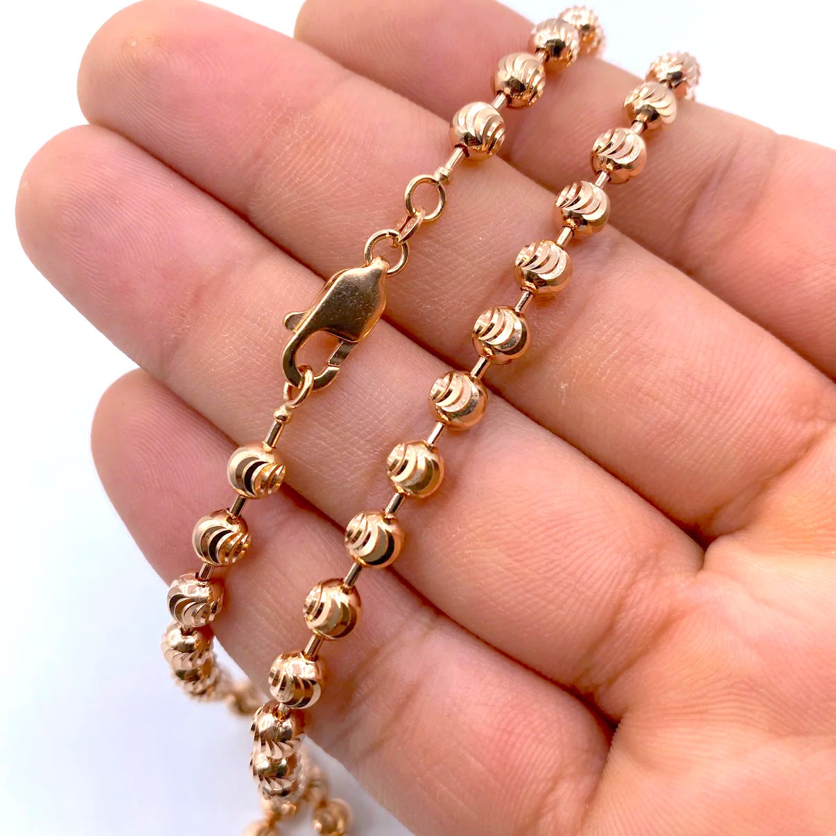 14K Rose Gold Moon Cut Chain 5.2mm