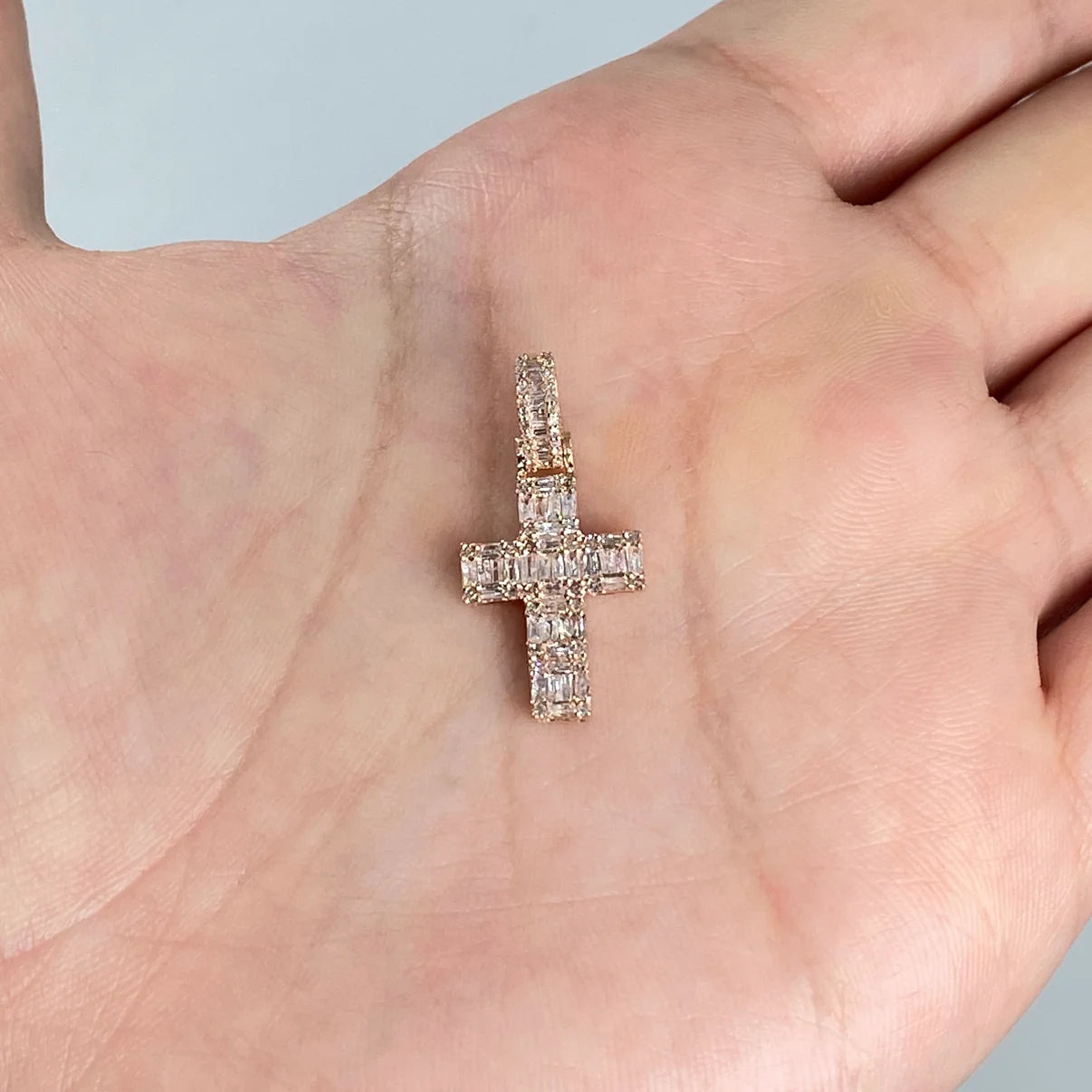 14K Gold Diamond Cross Pendant