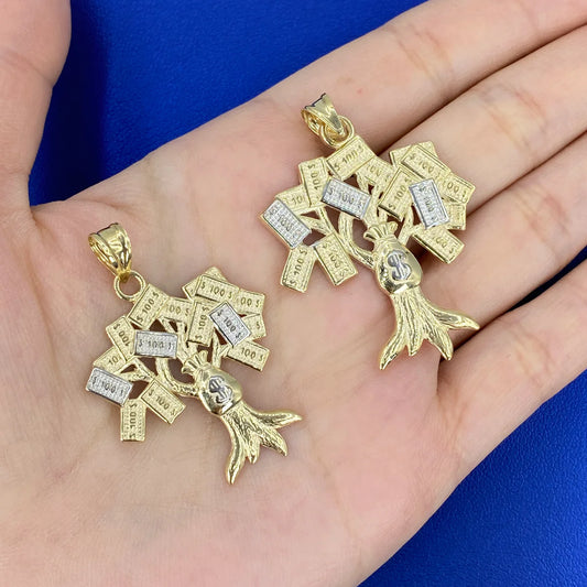 10K Gold Money Tree Pendant