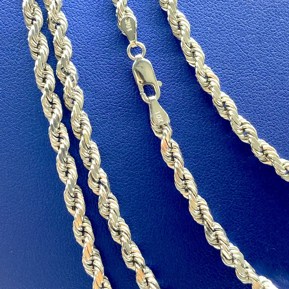 10K White Gold Rope Chain 4mm