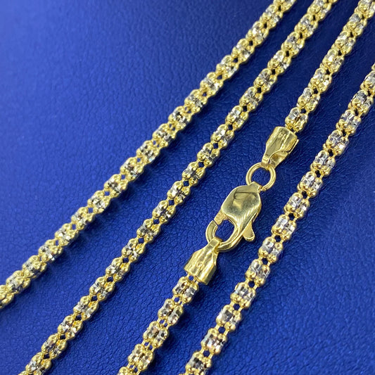 14K Yellow Gold Ice Chain