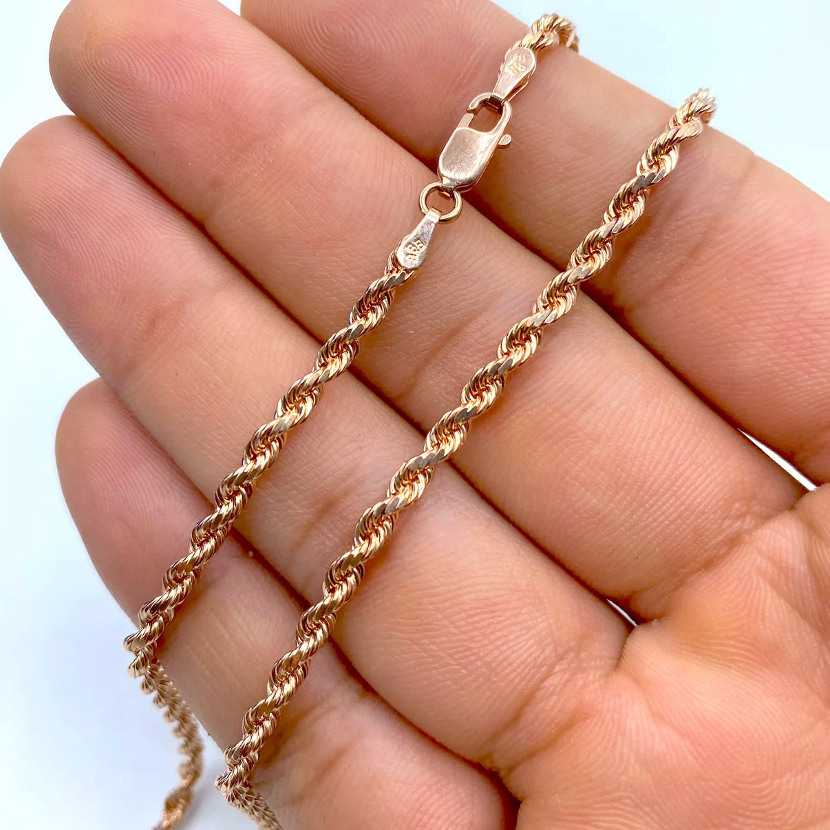 14K Rose Gold Rope Chain 3.2mm