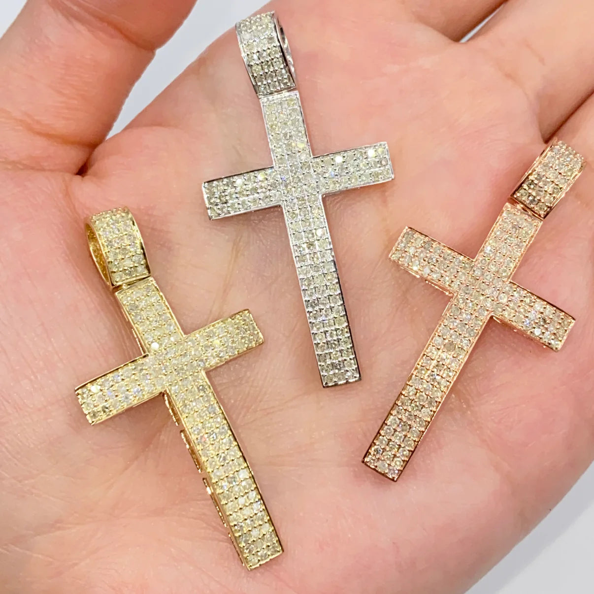 10K Gold Diamond Cross Pendant