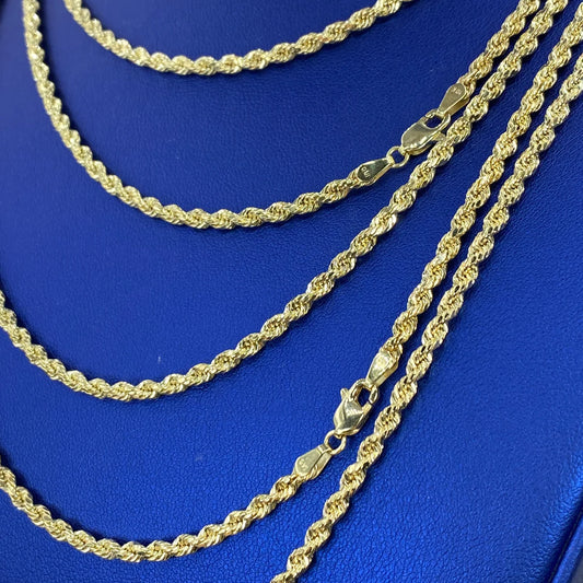 10K Yellow Gold Rope Chain 3mm