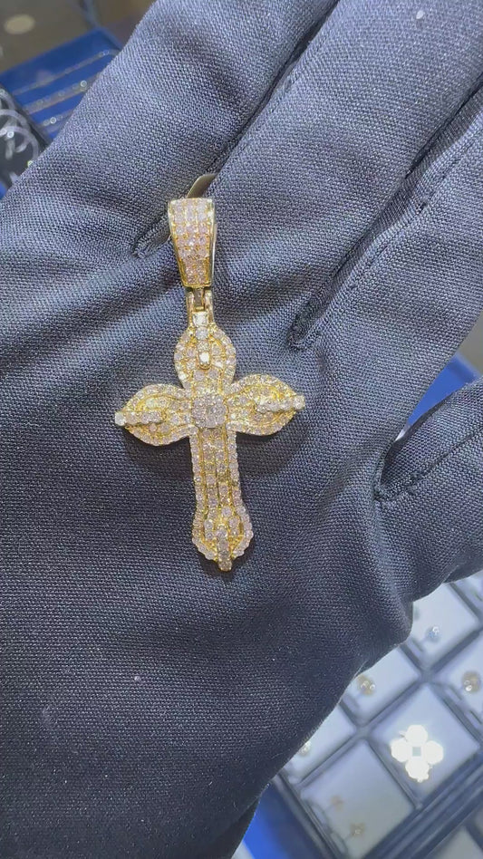 Gold Diamond Cross Pendant MGI-PP2449