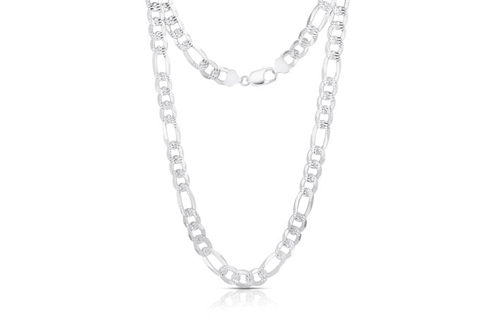 Pave figaro necklace chain 10mm