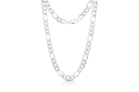 Pave figaro necklace chain 10mm