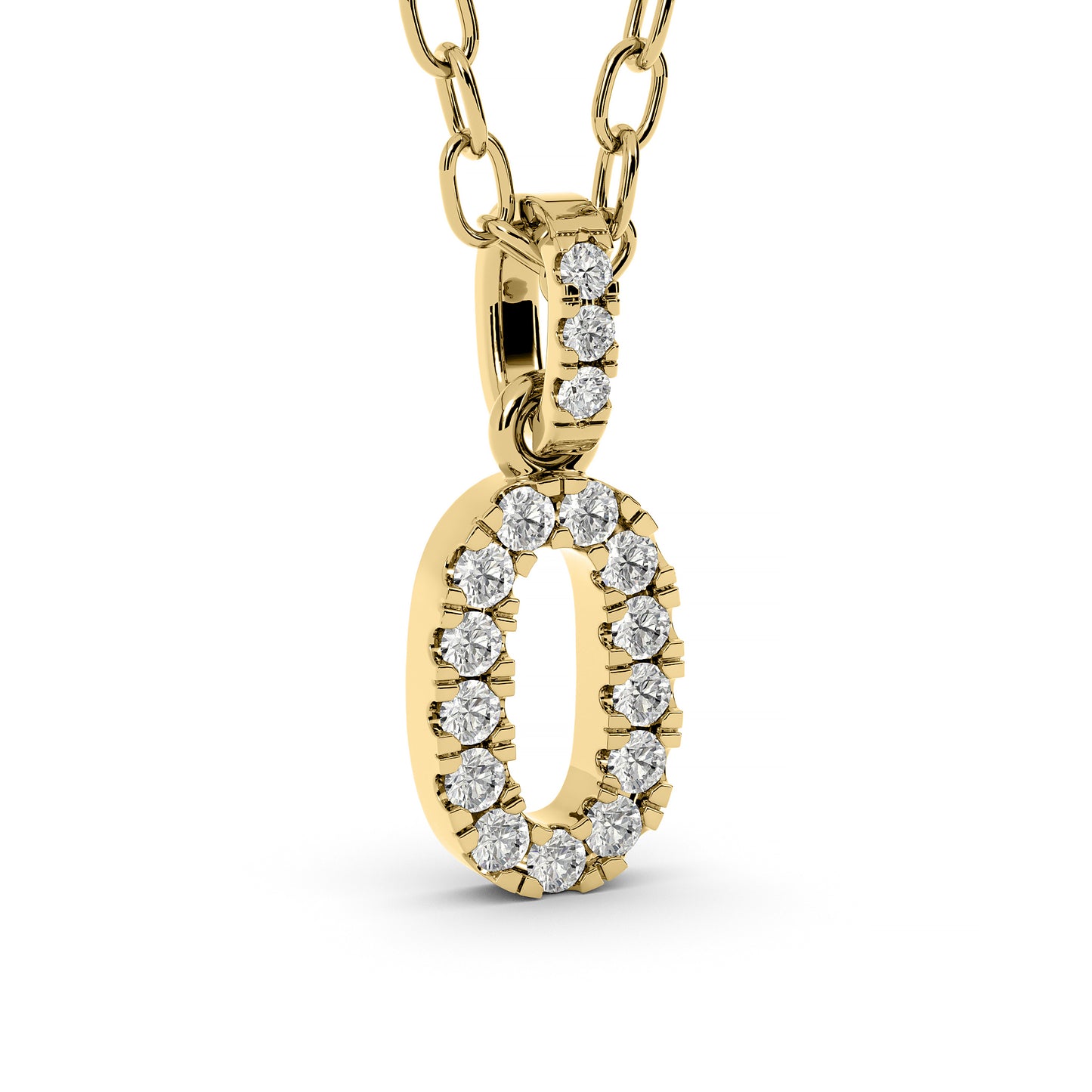 Diamond numeral pendant 14k yellow/white/rose P1225-0-8.5mm