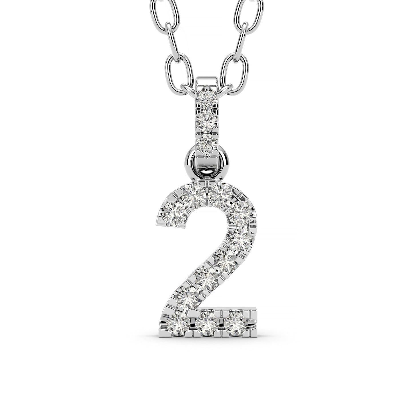 Diamond numeral pendants number charms 14k yellow/white/rose gold  P1225 & P1227